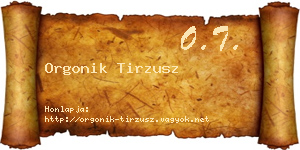 Orgonik Tirzusz névjegykártya